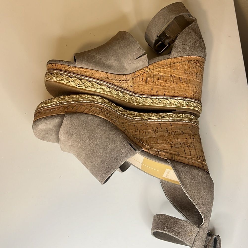 Dolce Vita Straw Otto Suede Ankle Strap Platform Wedge Espadrilles Sandal 9.5 - Picture 11 of 12